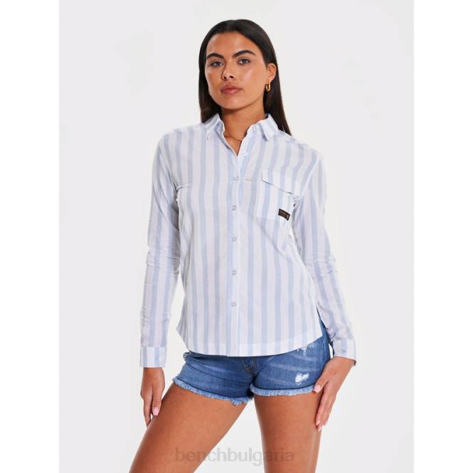 облекло Bench Жени риза с дълъг ръкав telma 2B86110 синя ивица