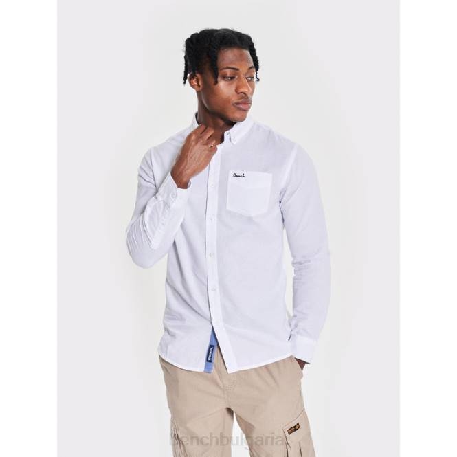 облекло Bench мъже оксфордска риза с дълъг ръкав 2B8634 бяло