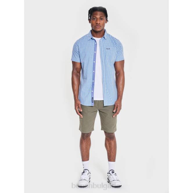 облекло Bench мъже риза с къс ръкав esher 2B8626 син чек
